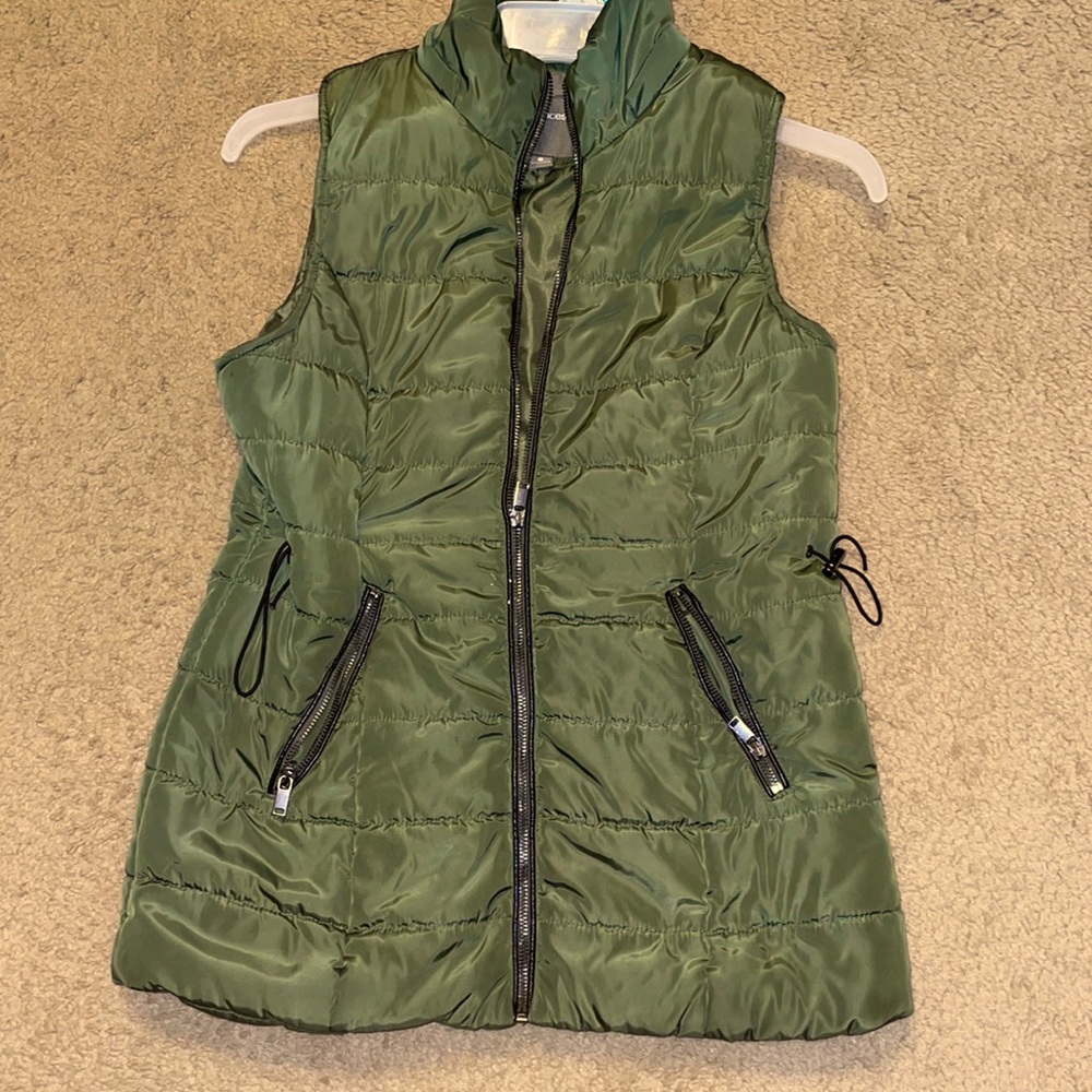 Green puffer vest